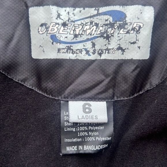 Obermeyer Black Quilted Jacket Womens Size 6 Weather Resistant - Picture 7 of 12